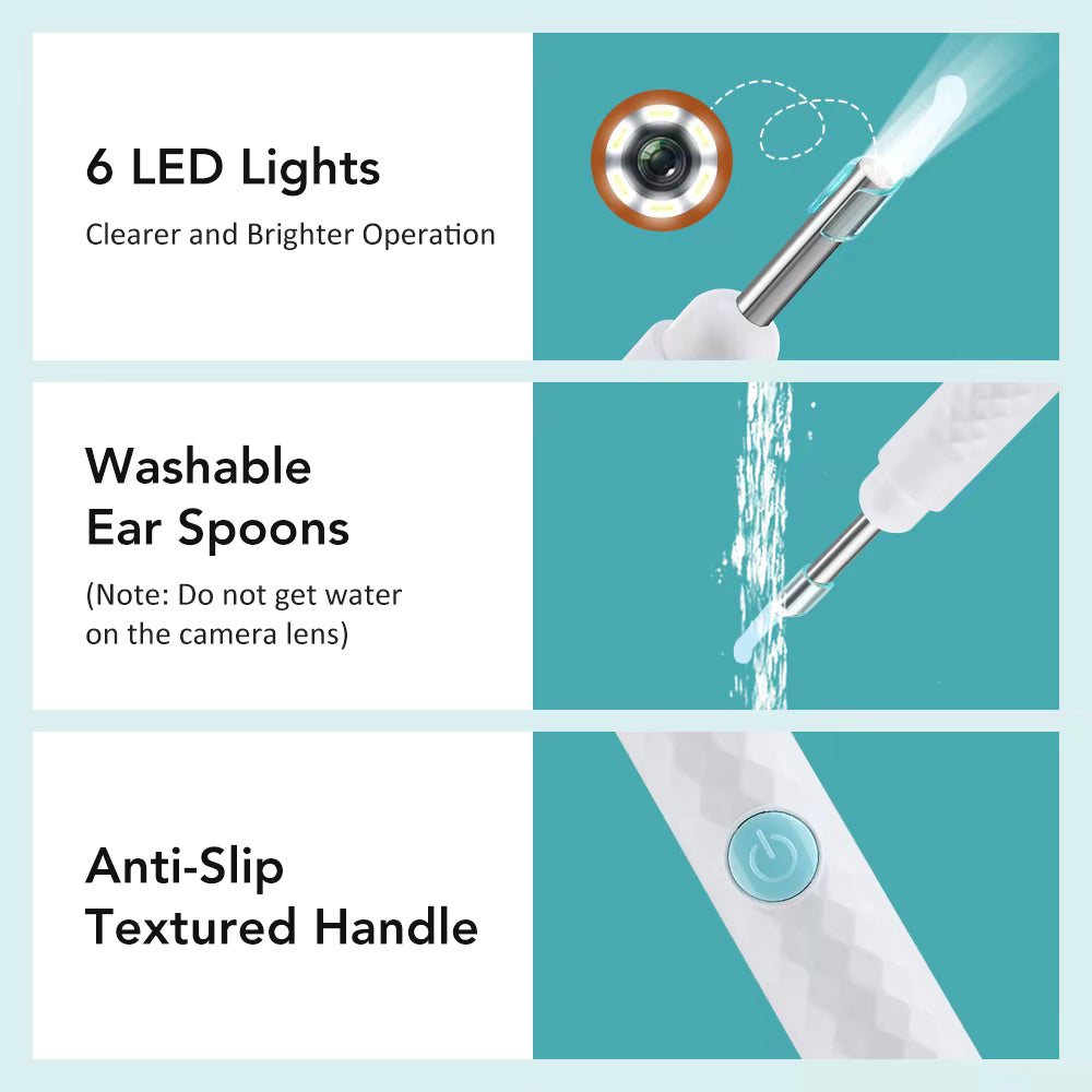 Smart Wi-Fi Visual Earwax Cleaner & Tweezer Set with 1080P HD Otoscope Camera